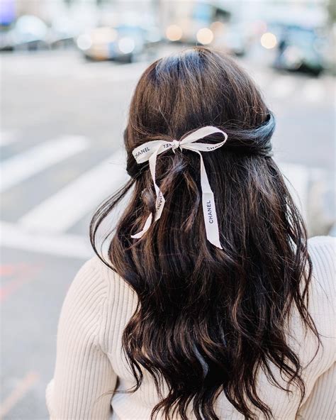 chanel ribbon hair style